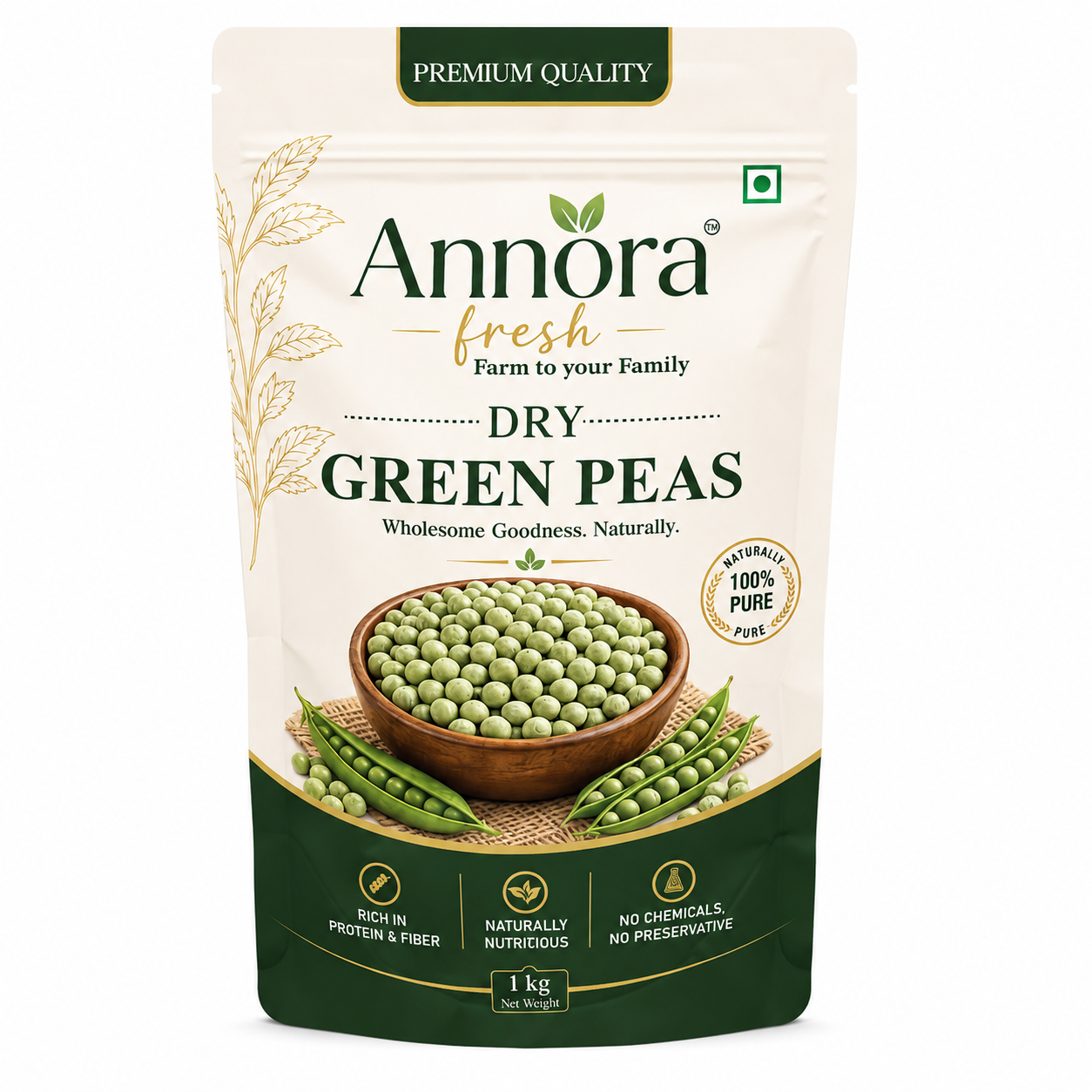 DRIED GREEN PEAS, DRIED GREEN MATAR