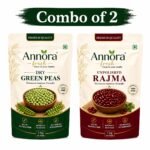 Green Unpolished Rajma 1kg & Dry Green Peas 1kg – Combo of 2
